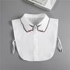 New Ruffle Detachable Collars For Women Tie Vintage White Black Fake Collar Lady Lace False Collar Shirt Lapel Blouse Top Women