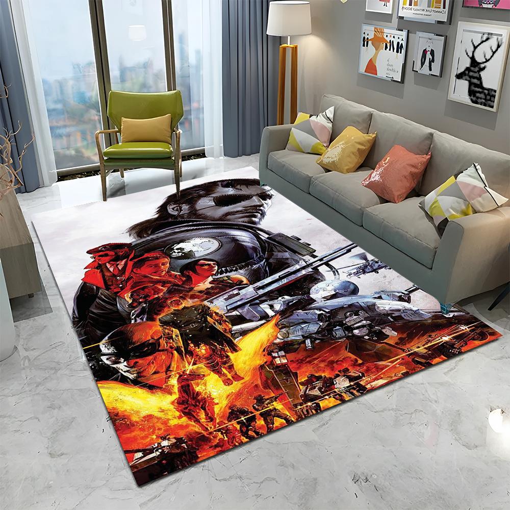 Alfombra de Dibujos Animados para Jugadores de Metal Gear Solid para Decoración de Hogar, Sala de Estar, Dormitorio, Sofá, Felpudo, Alfombra Infantil para Área de Juegos, Alfombrilla Antideslizante para Suelo