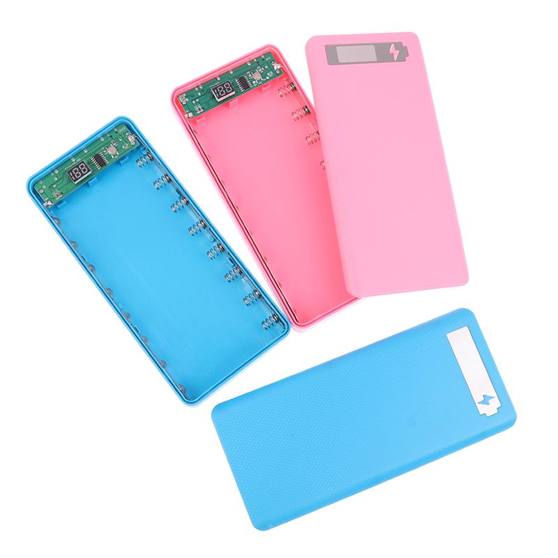 8*18650 Power Bank Cases Battery Holder Portable Dual Usb Type C Micro Input Port Charge Shell For Phone 18650 Battery Cases