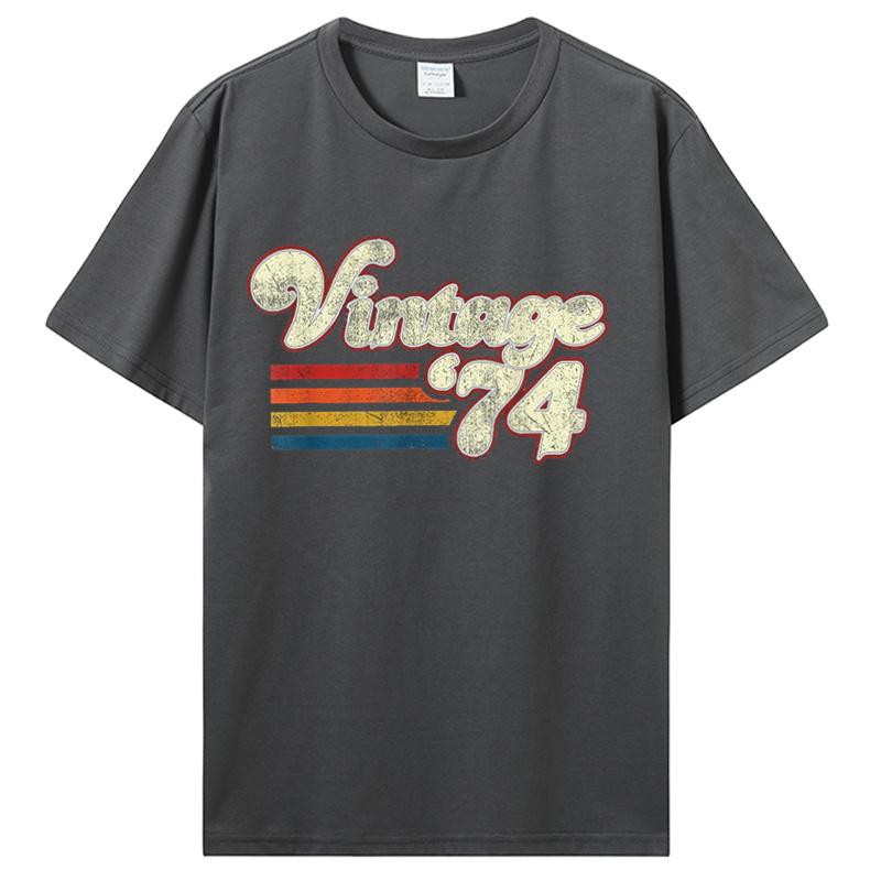 Staré Vintage 1974 Narozeninové Pánské Dámské Tričko Manželka Manžel Dárky k Narozeninám Nápisy Citát Grafické Oblečení Oversized Tričko