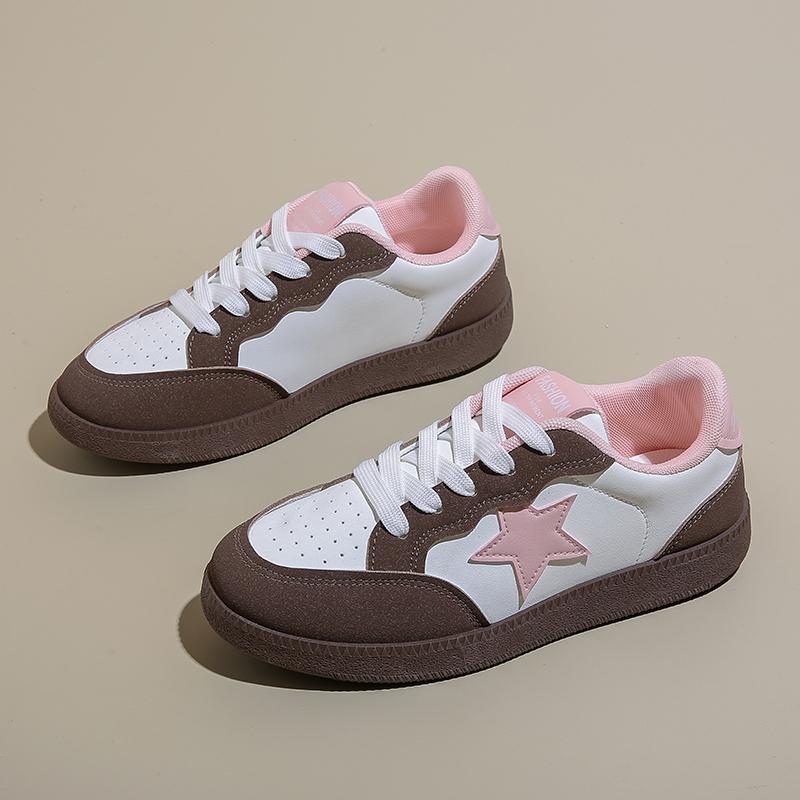 CRLAYDK Retro Women Fashion Sneakers Cute Lace Up Comfortable Skate Walking Shoes for Girls Casual Shopping Tennis Flats