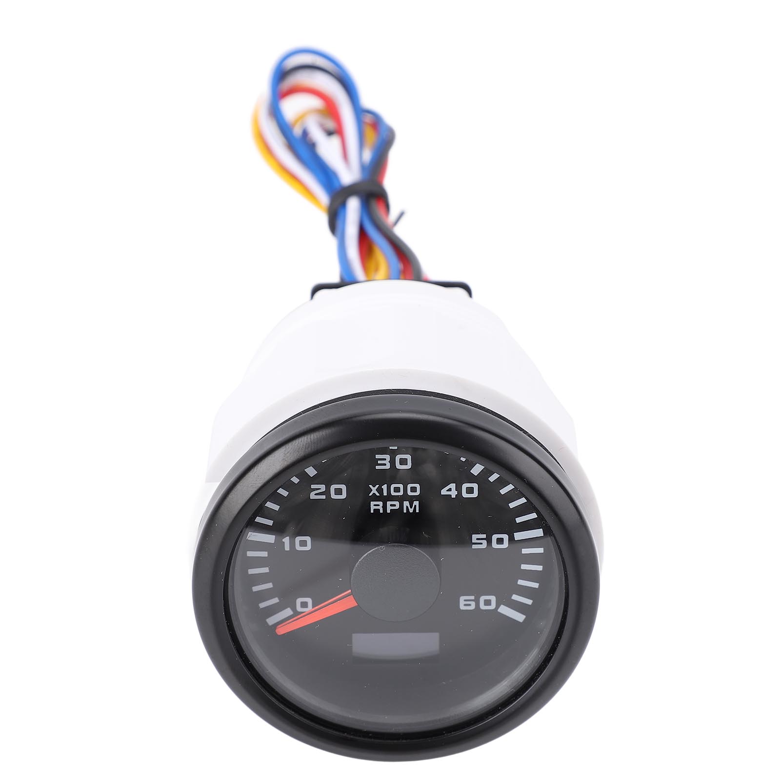 

52 мм 2 дюйми Автомобільний тахометр 6000 об/хв з лічильником годин 7 кольорів підсвічування Комплект тахометра для вантажівки, трактора, автомобіля, автофургона, човна Black Dial Black Cover CX6227B