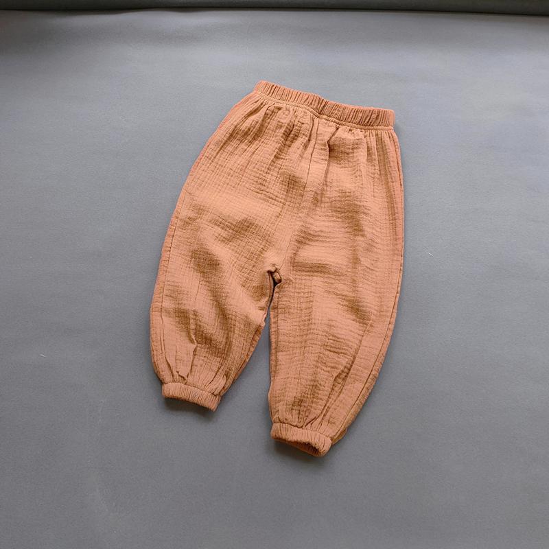 

Милые хлопковые льняные штаны для девочек, повседневные свободные шаровары для маленьких детей, весенне-летние дышащие штаны для девочек, детская одежда 120 хаки