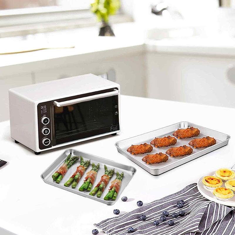 Stainless Steel Steamed Sausage Powder Plate Trays Fruit Dish Hotel Japanese Rectangle Pastry Food Storage Baking Plates