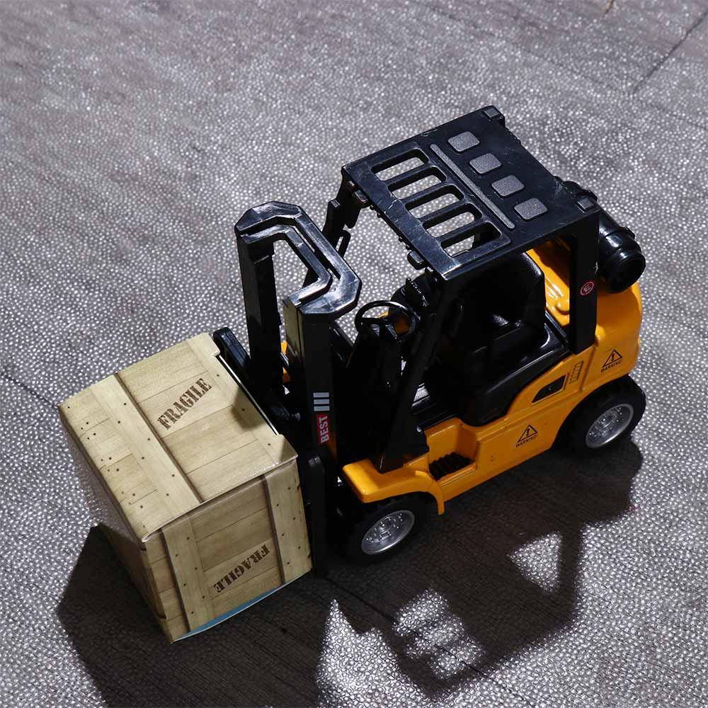 Toy Car  Model Forklift Friction Toy Vehicle Construction Pallet Interactive Toy Die-Cast Model