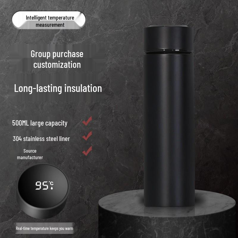 Smart Insulated Stainless Steel Temperature-Sensing Cup with Engraved Logo