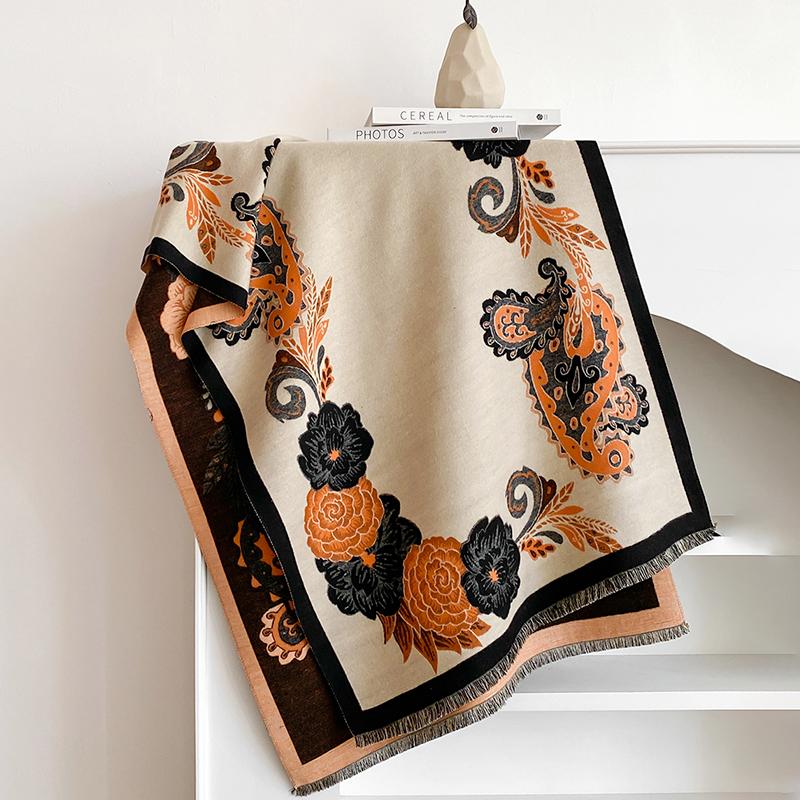 New Luxury Brand Cashmere Women Paisley Scarf Winter Warm Shawl and Wrap Bandana Pashmina Female Print Foulard Blanket Poncho