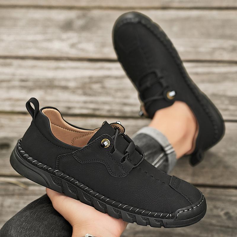 Fashion All-match Mens Slip On Walking Shoes Brand Business Walking Flats Classic Men Shoes for Wedding Leather Men Fashion Casual Shoes