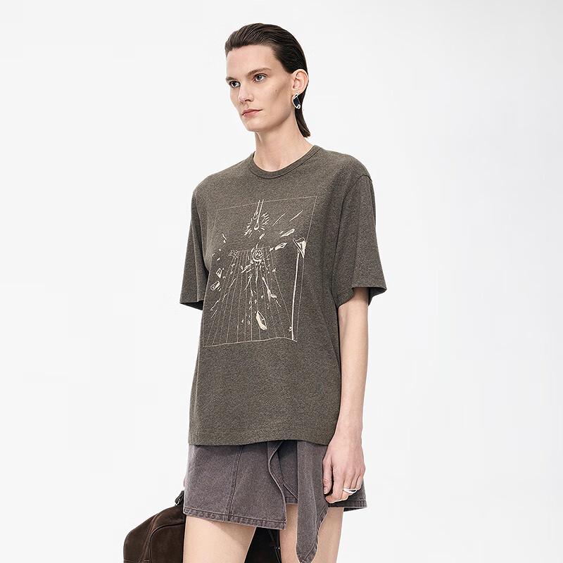 JNBY 2025 Autumn Comic Print Cotton Short Sleeve T-Shirt