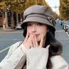 Spring and Autumn British Retro Bow Woolen Beret Children Travel Temperament Elegant Face Small Bucket Hat Tide