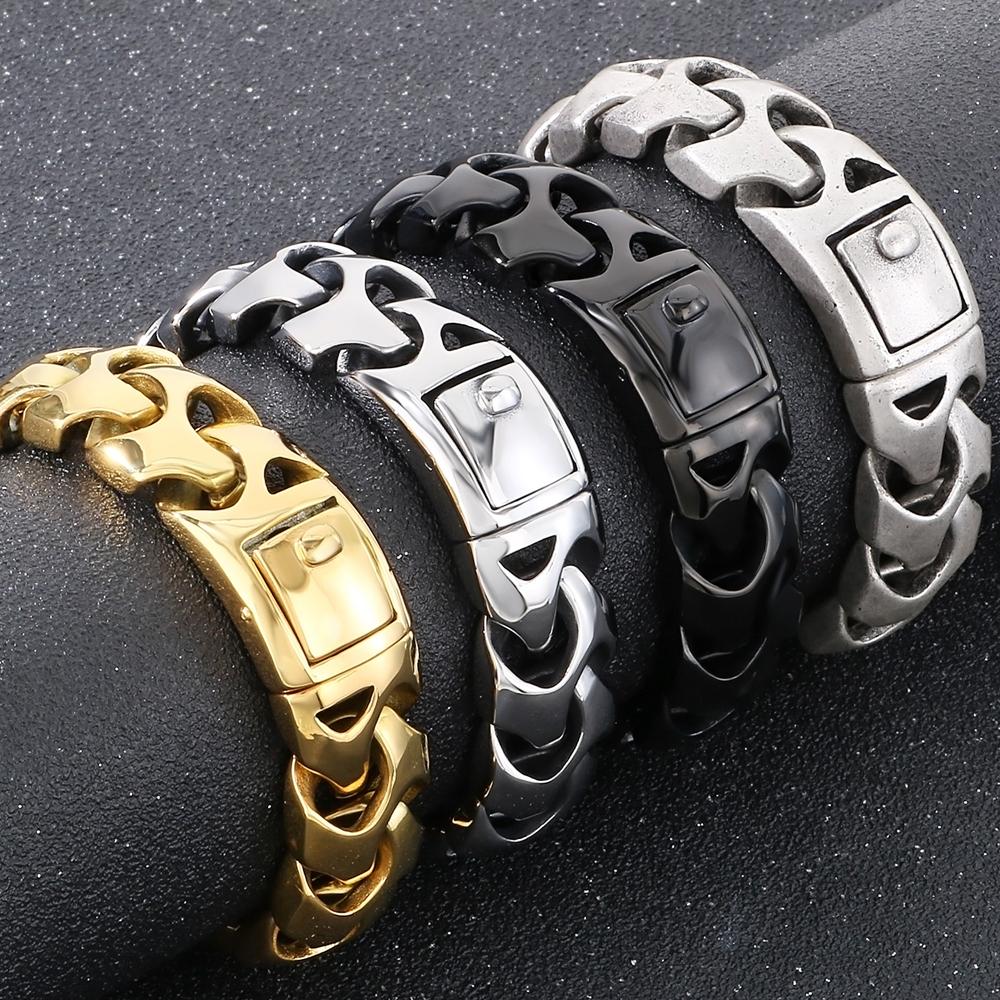 Brățară Cool Solidă din Oțel Inoxidabil pentru Bărbați Accesorii Bijuterii pentru Bărbați Mat Periat Lățime 18MM Lanț Cuban Keel Brățări pentru Bărbați