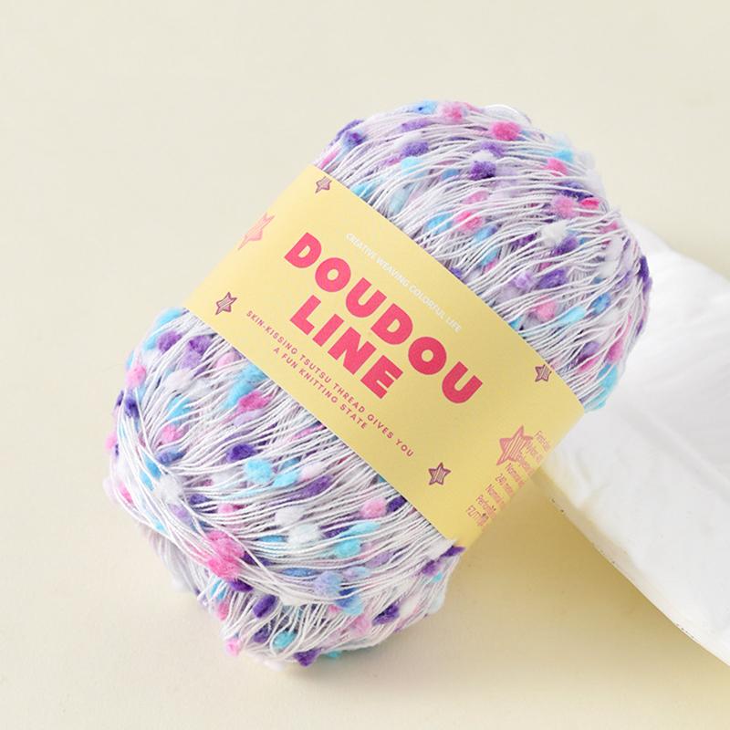 Filato di mohair morbido e confortevole, 50 g/rotolo, filo arcobaleno multicolore per maglione, sciarpa, fai da te, gomitolo di lana all'uncinetto, pois colorati