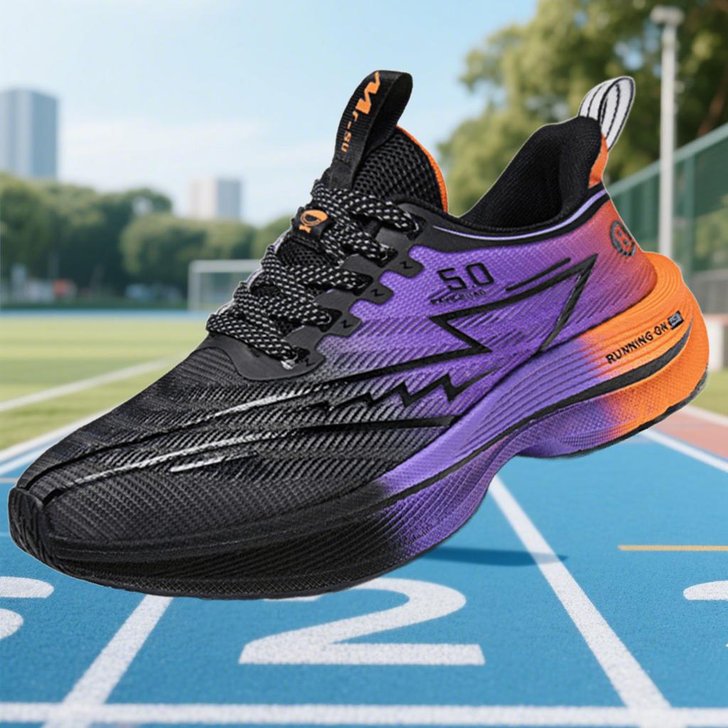 Men's Red Racing Running Shoes Carbon Board Light Foam Ultra Cushion Breathable Stable Sport Sneakers Couple Tennis Shoes Woman