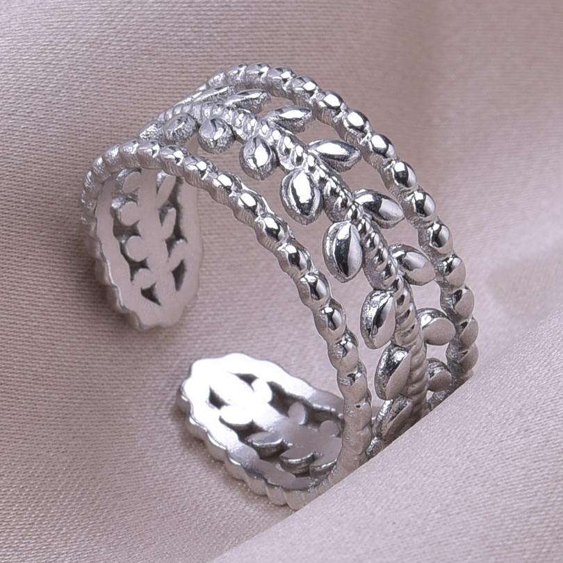 1pcs Crown Heart Shell Charm Ring Two/Three Layered Adjustable Stainless Steel Rings For Women Men Accessories Vintage Jewelry