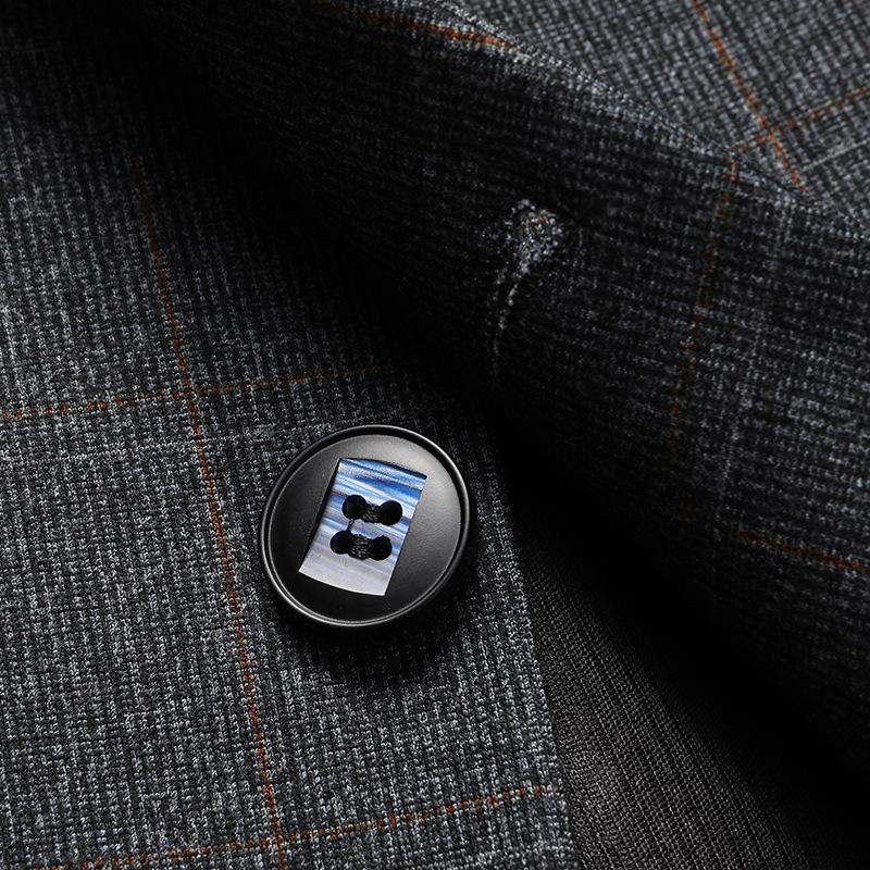 Autumn and Winter New Plaid Suit Men's Business Elastic Non-ironing Men's Casual Suit