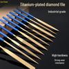 Sada diamantových pilníků Lionwei s titanovým povlakem - 3", 4", 5" Různé ploché, malé a trojúhelníkové pilníky pro broušení slitin.