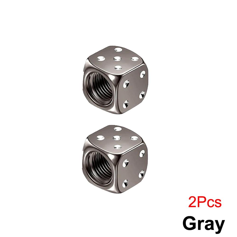BFR1 DSYCAR 2/8Pcs Aluminum Tire Valve Caps Dice Wheel Stem Tyre Tire Wheel Stem Air Valve Dust Cover for Car Truck Motocycle Bike