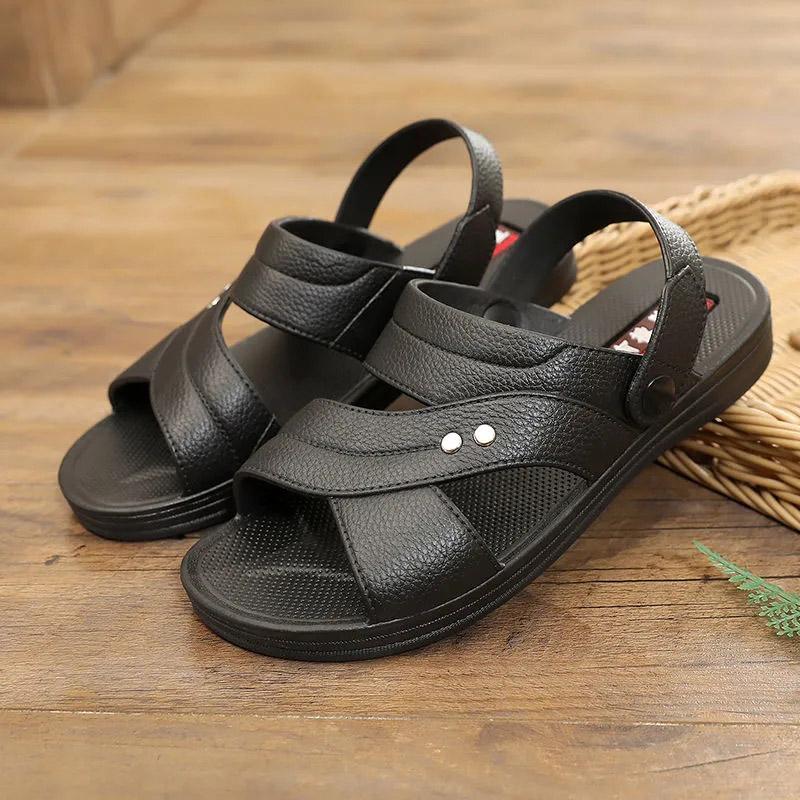 Men's Sandals Thick-soled Summer Non-slip Casual Shoes Comfortable Wear-resistant Outer Wear Dual-use Sandals and Slippers Dad Beach Shoes