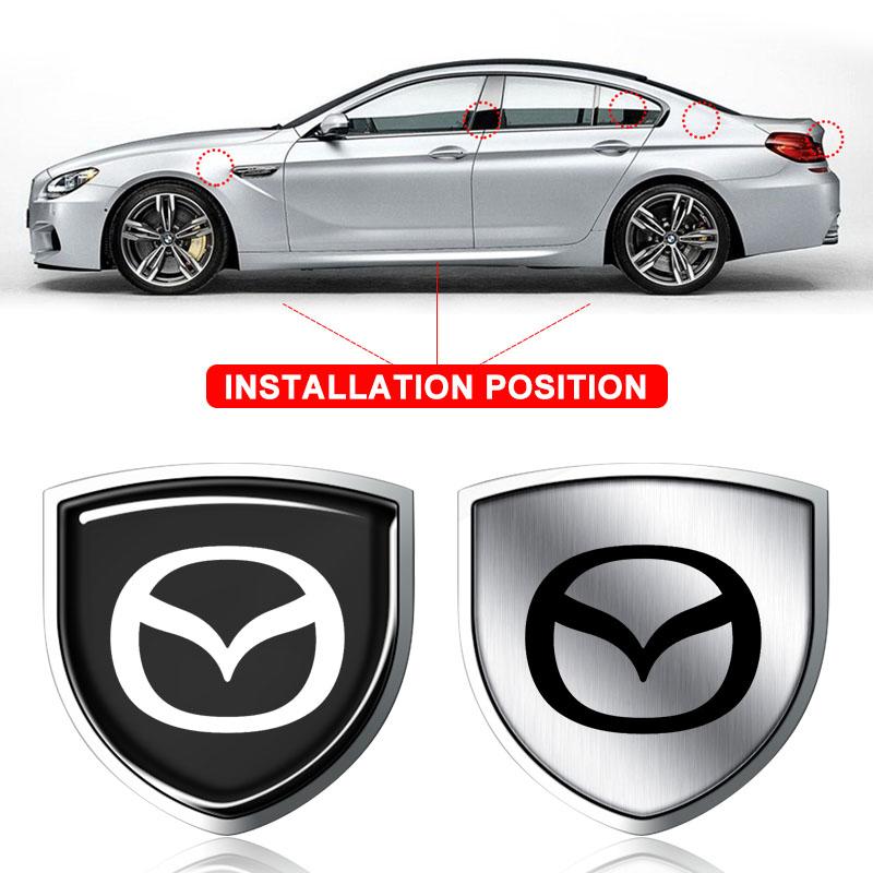 1Pcs 3D Metal Auto Door Shield Emblem Car Body Badge Sticker Styling For Mazda 3 6 CX5 2 CX3 CX9 MX5 RX8 Axela Demio MS CX5 2 Axela Demio Atenza MS GJ