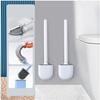 2PCS Silicone Toilet Brush and Holders Toilet Brush Deep,Toilet Brush with Long Non-slip Plastic Handle