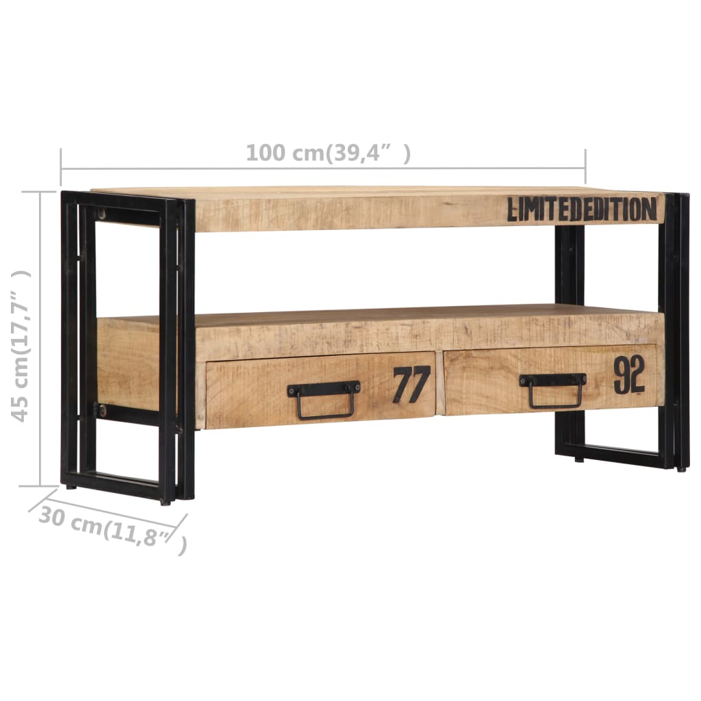 Vidaxl Szafka Pod Tv, 100X30X45 Cm, Lite Drewno Mango