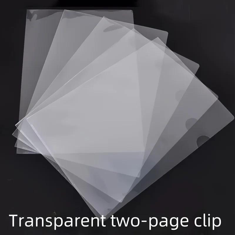 Transparent L-Shaped File Folders - Waterproof and Durable PP Document Bags for Office Organization and Reusable 10pcs A4