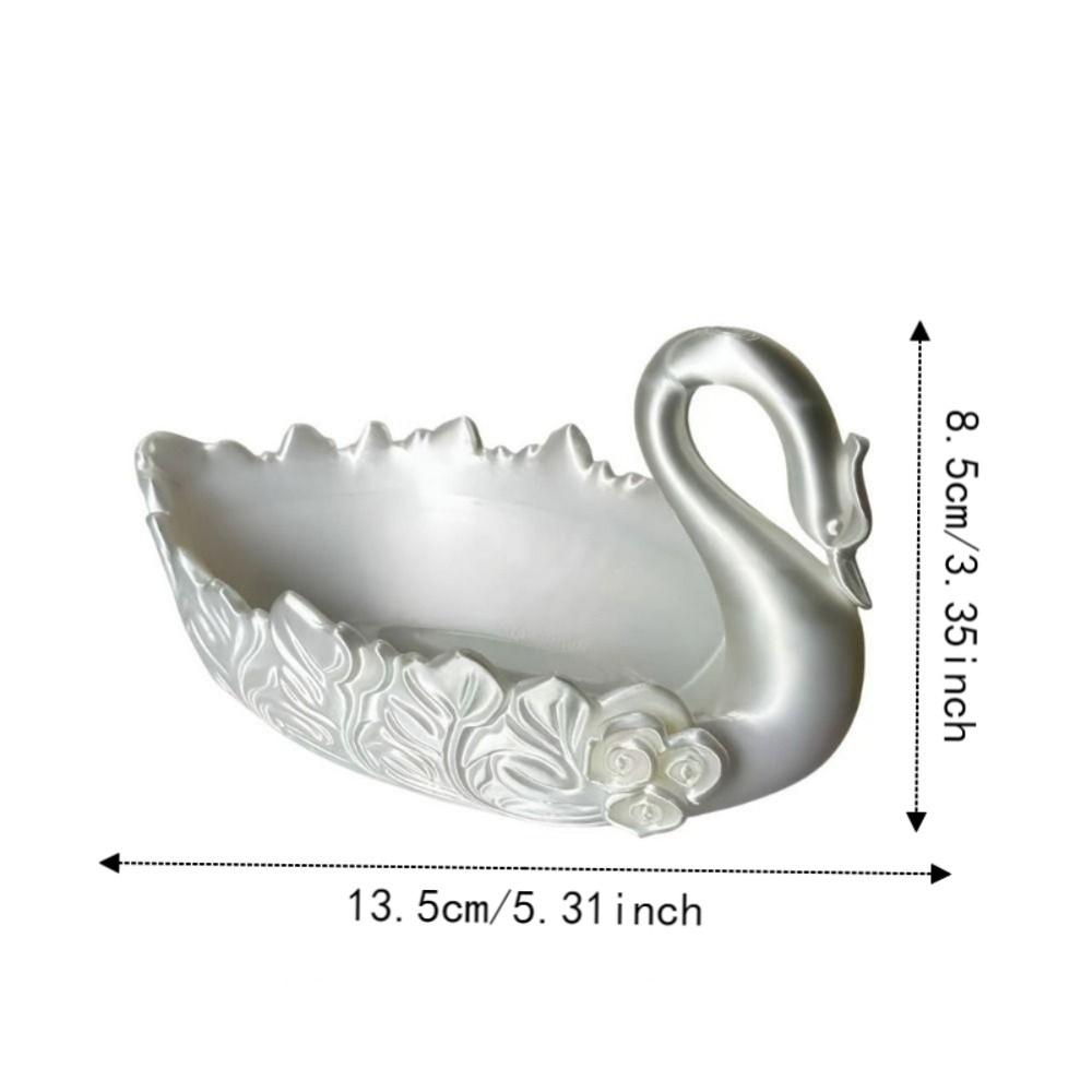3D-gedruckter Schwan Schmuckhalter Nordischer Stil Blumiger Schwan Aufbewahrungsschale Kleinkram-Aufbewahrungsschale Schlafzimmer
