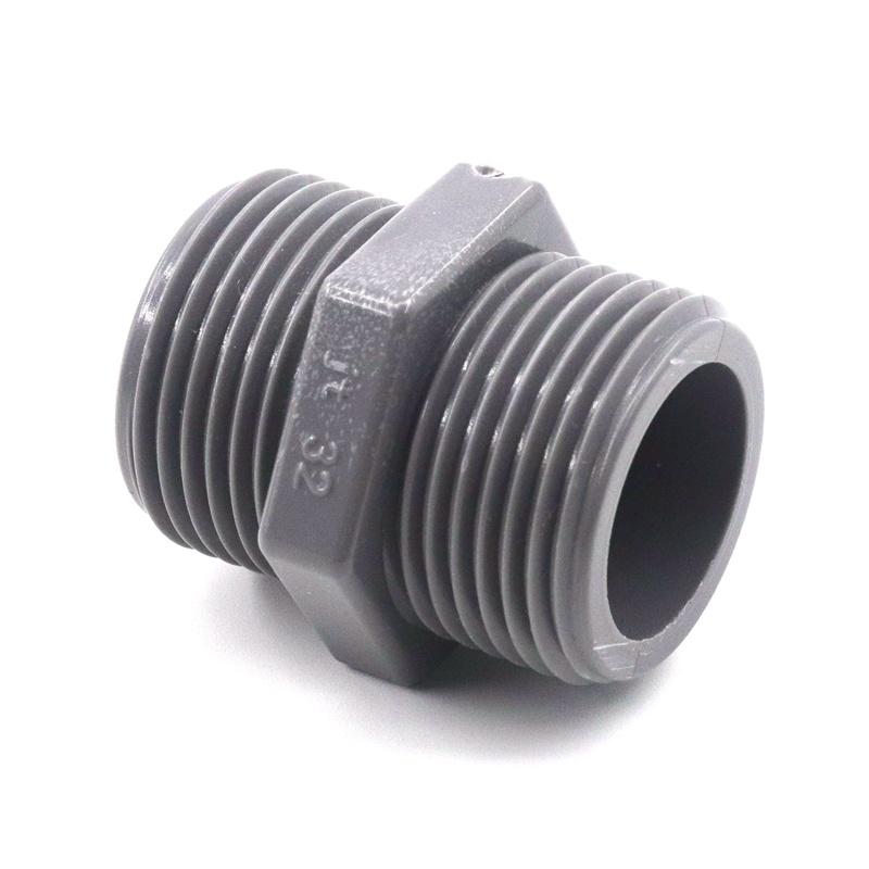 5pcs Grey PVC Nipple Connector 1/2" 3/4" 1" PVC Pipe Connector Garden Irrigation Pipe Fittings Aquarium Water Supply Tube Joints