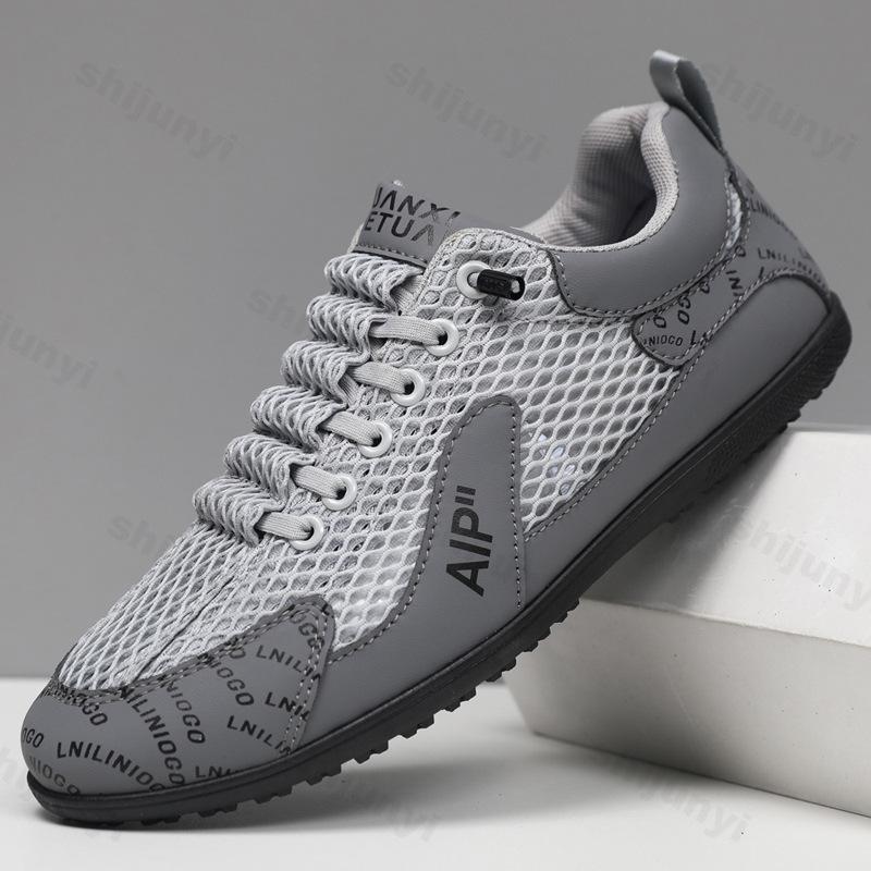 Summer Men's Flat Shoes 2025 New Breathable Mesh Sport Casual Shoes Fashion Non-slip Board Shoes Trendy Zapatillas De Hombre