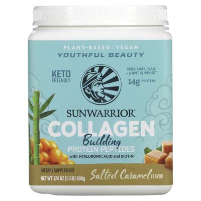 Peptidi proteici che costruiscono il collagene, con acido ialuronico e biotina, caramello salato, 1,1 libbre (500 g)