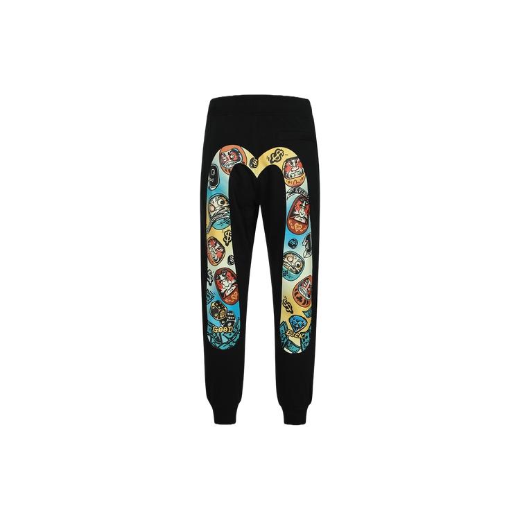 EVISU Casual Pants Men's Black Moderate Cuffed Pants 2ESHTM4SP1095XXCT
