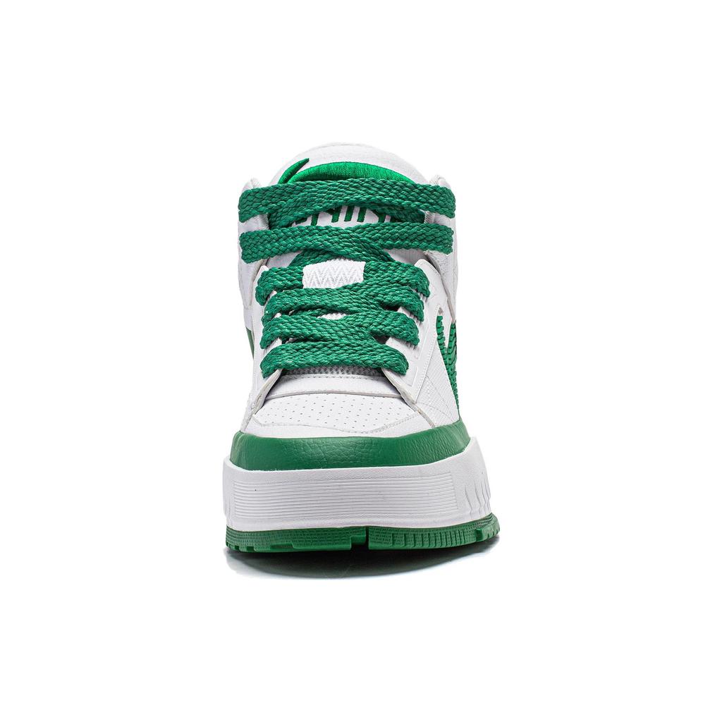 Li Ning Meilenstein Rutschfest Abriebfest Mittelhohe Skateboard-Schuhe Herren Weiß Grün AGCT283-3