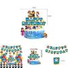 Paw Patrols Birthday Party Decor With Vibrant Balloons And Adorable Cupcake Toppers