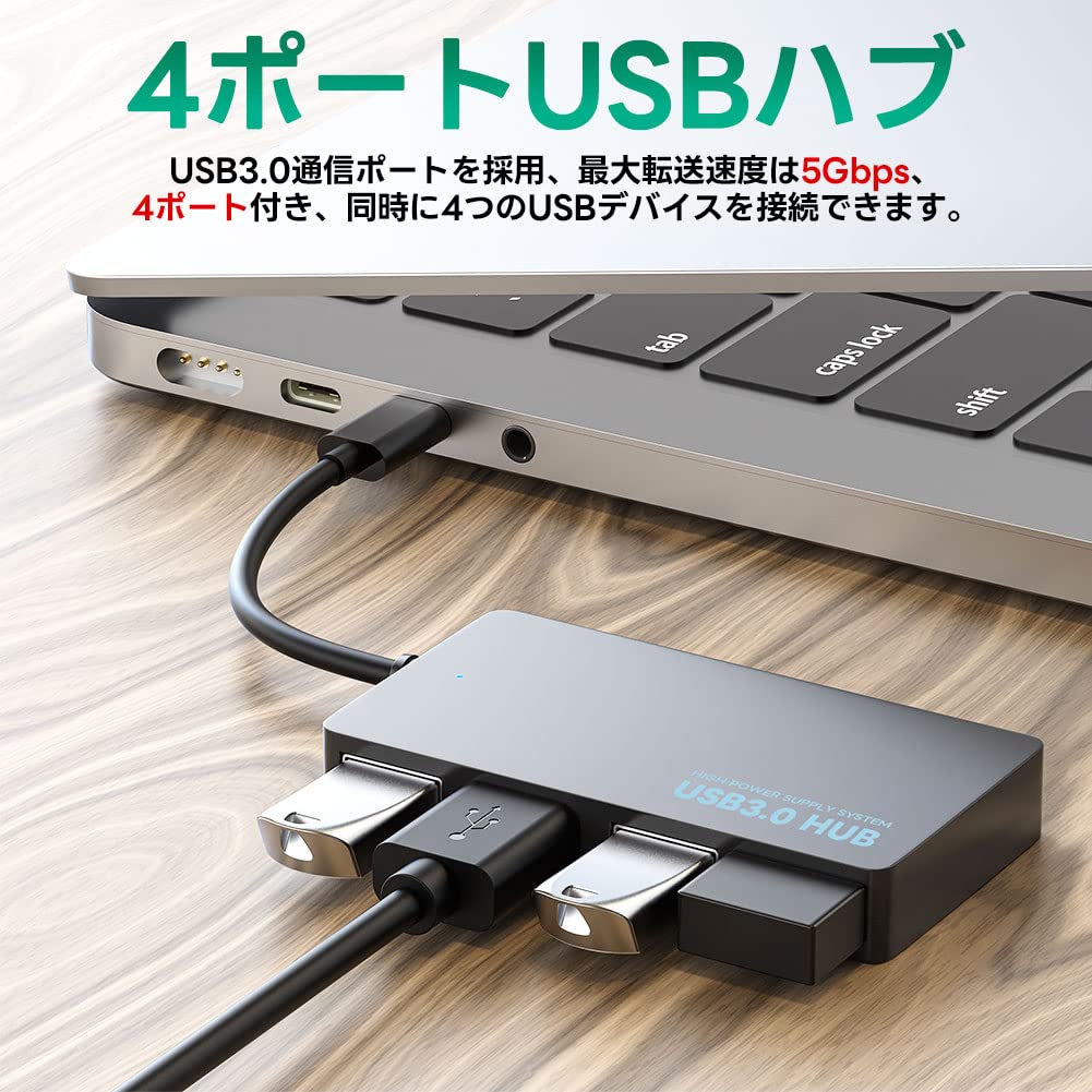 Besince to USB USB USB Data Converts MacBook iPad and More to Supports Working from Home Type-C 3.0 Hub, 4-Port 3.0 Adapter, 4-in-1 Hub, High-Speed