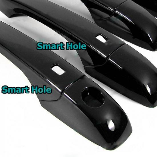 Glossy Black Side Smart Door Handle Covers Trims For Chrysler 300 / 300C / 200