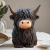 Alpine Cow Candle Mold - Epoxy Resin and Clay Handmade Silicone Mold, Richly Detailed Highland Cow Design, Black and White Textu