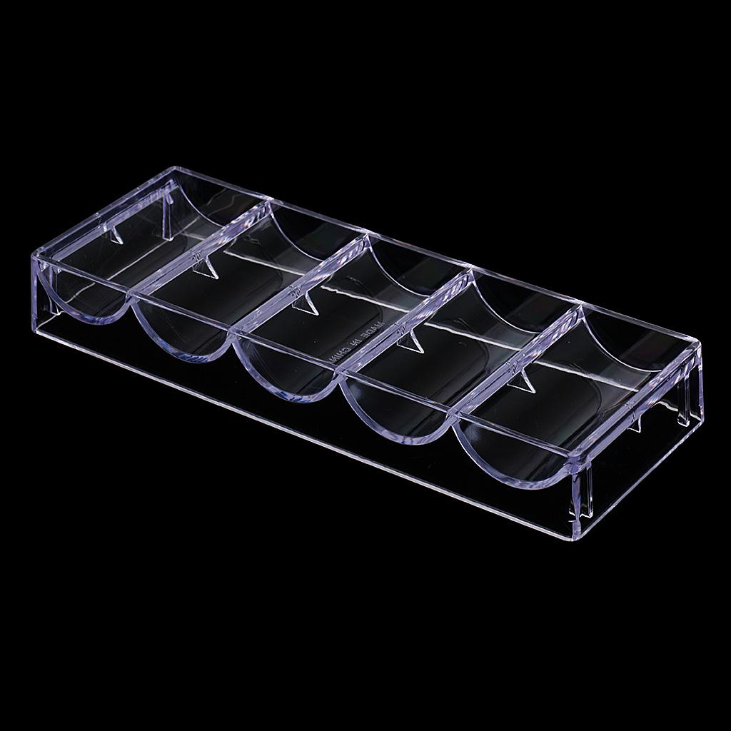 Portable 100 Chips Poker Chip Tray Container for Game