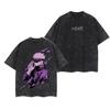 Jujutsu Kaisen Gojo T Shirt Purple Splash Men Acid Wash Oversized Streetwear Anime Satoru Cotton Vintage Hollow Top Tee