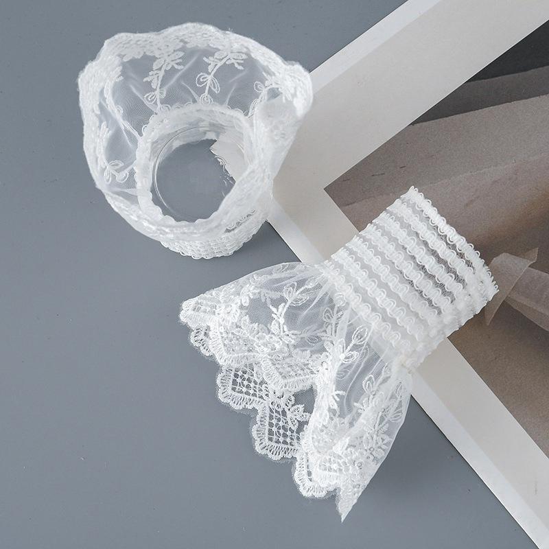 Fashional Detachable Fake Sleeves Spring Decorative Sleeves Lace Ruffles Elbow Detachable Sleeve Cuff Universal Fake Cuff
