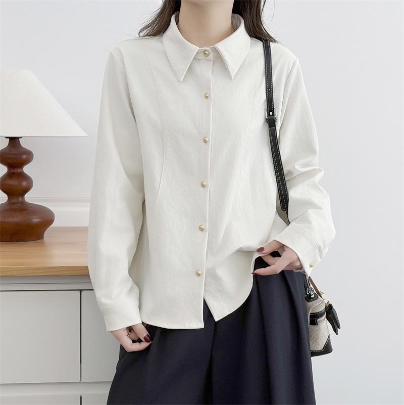 2025 Plus Size Women's Autumn Lapel Cardigan Top - Versatile Casual Shirt/Jacket for Girls