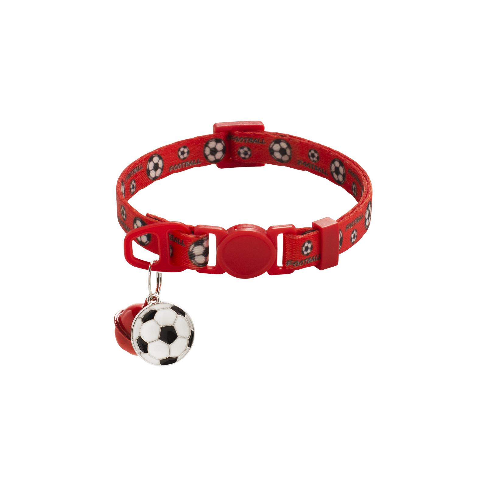 

Adjustable Soccer Pattern Pet Collar with Safety Buckle and Bell for Cats and Small Dogs Suitable for Holiday and Everyday Use One Size красный