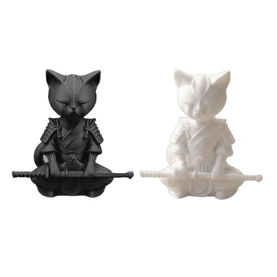 Estatua de Gato Guerrero Escultura de Gato Samurái Impresa en 3D Adorno Animal Caprichoso de Escritorio para Decoración de Mesa Estante de Sala de Estar Regalo para Amantes de los Gatos Coleccionistas