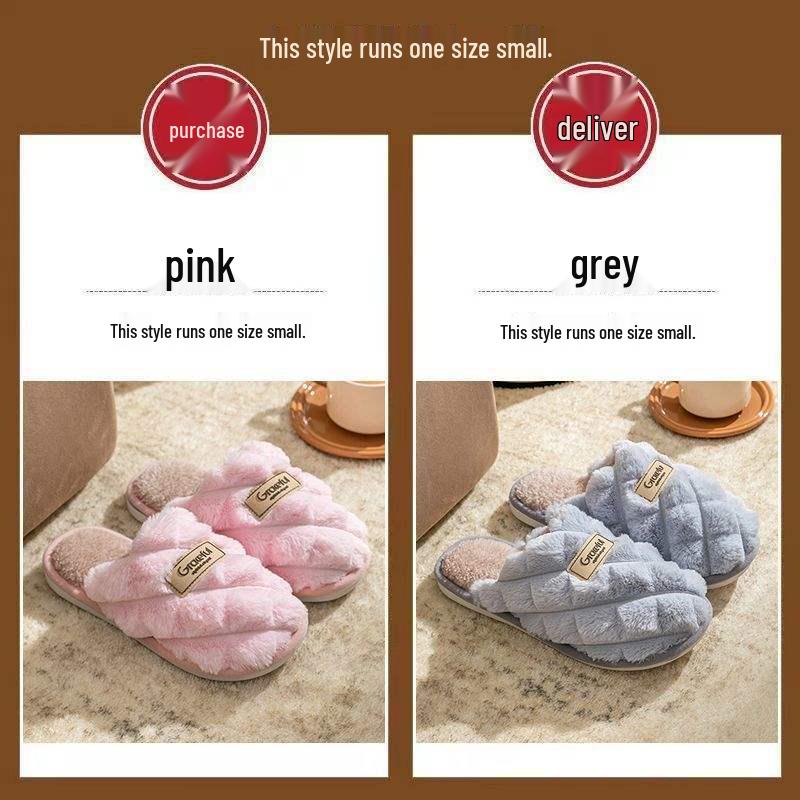 Trendy Cotton Non-Slip Indoor Slippers for Women & Couples, Perfect for Autumn and Winter