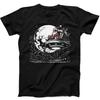 Christmas Retro Alien Santa Claus Reindeer And UFO Funny Gift Black T Shirt 214