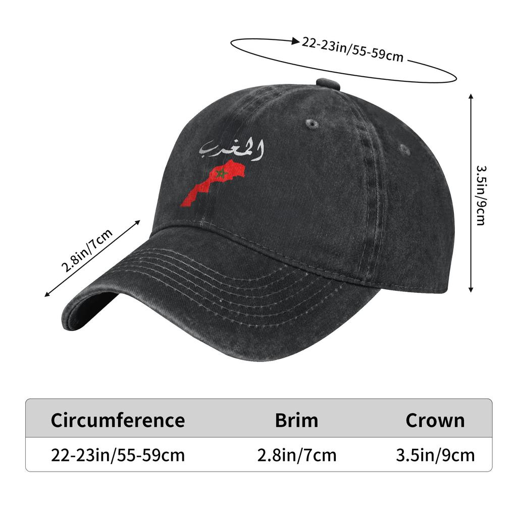Washed Baseball Cap Morocco Flag Summer Trucker Hat For Women Men Fashion Outdoor Gym Sun Baseball Caps