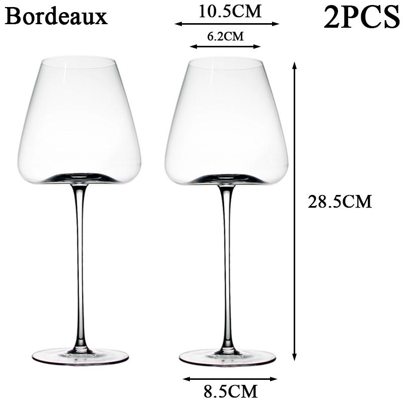 2PCS High-end Large Capacity Bordeaux Burgundy Red Wine Glass Cup Bar Restaurant Wedding Party Wine Set Household Drinkware Gift