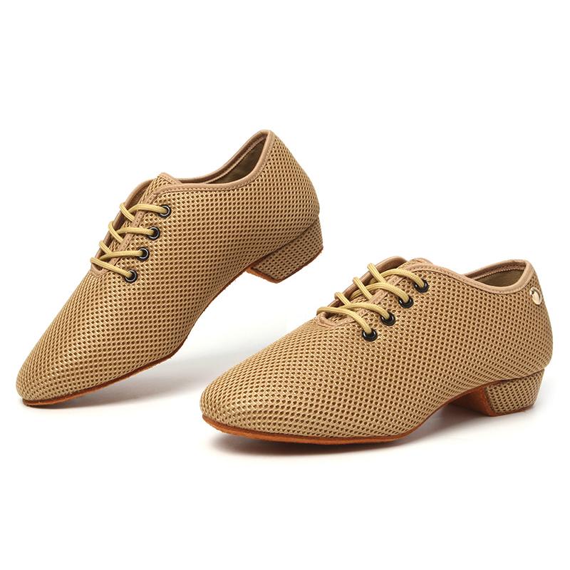 Boys Women Mesh  Ballroom Dancing Shoes Latin Tango Dance Shoes Low Heeled 2CM