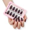 Kurze Mandel-Press-on-Nägel 30 Stück Weinrote Falsche Nägel in 15 Größen Glänzende Falschnägel Acryl-Klebenägel für Frauen