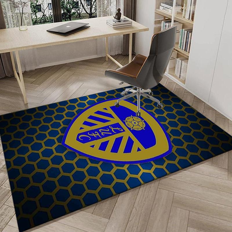 Leeds Crest Design Printed Area Rug for Office, Chair Rug, Decorative Carpet Floor Mat, Large Size Fan gifts Christmas gifts
