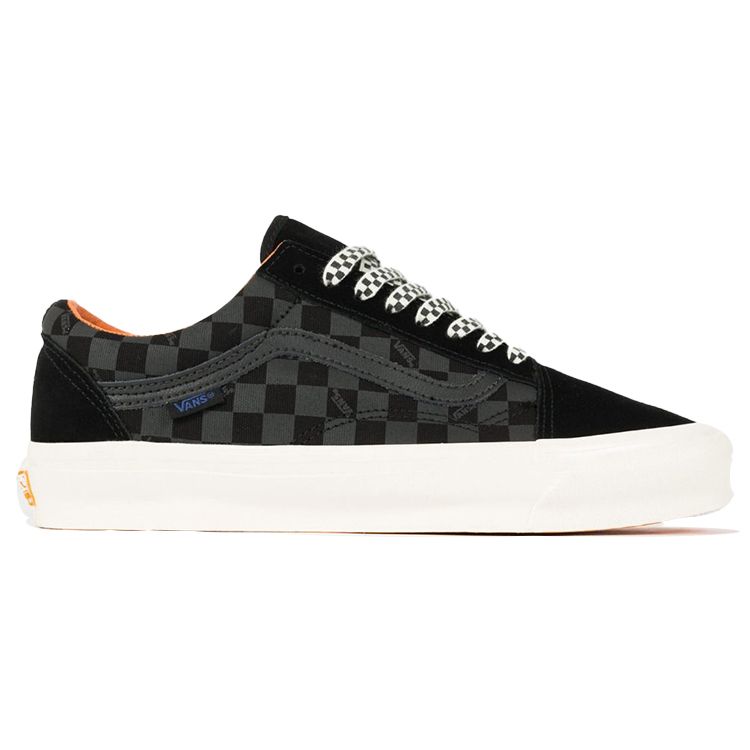 Porter-Yoshida & Co. X Vans OG Old Skool LX Floral Checkerboard - Black Unisex Sneakers Orange VN0A4P3XXG5